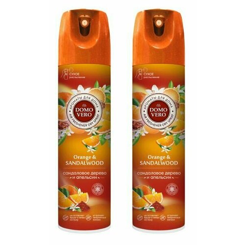 DomoVero Освежитель воздуха Сандаловое дерево и Апельсин, 250 мл, 2 шт.