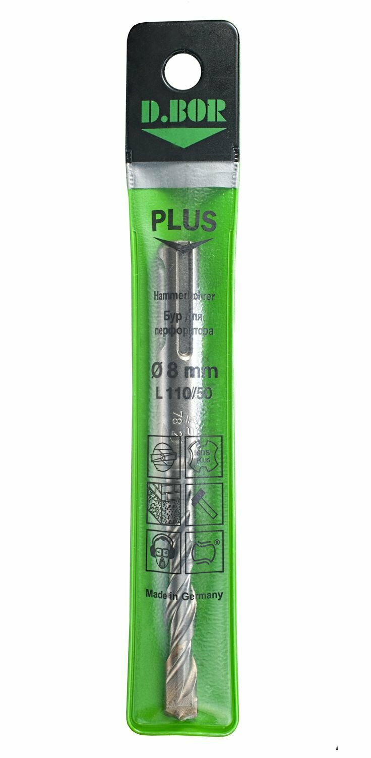 Бур D.Bor sds-plus V Plus 8*50/110 2-cutting 2418 - фото №3