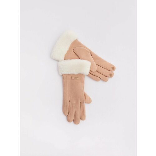 фото Перчатки zolla, размер s, бежевый