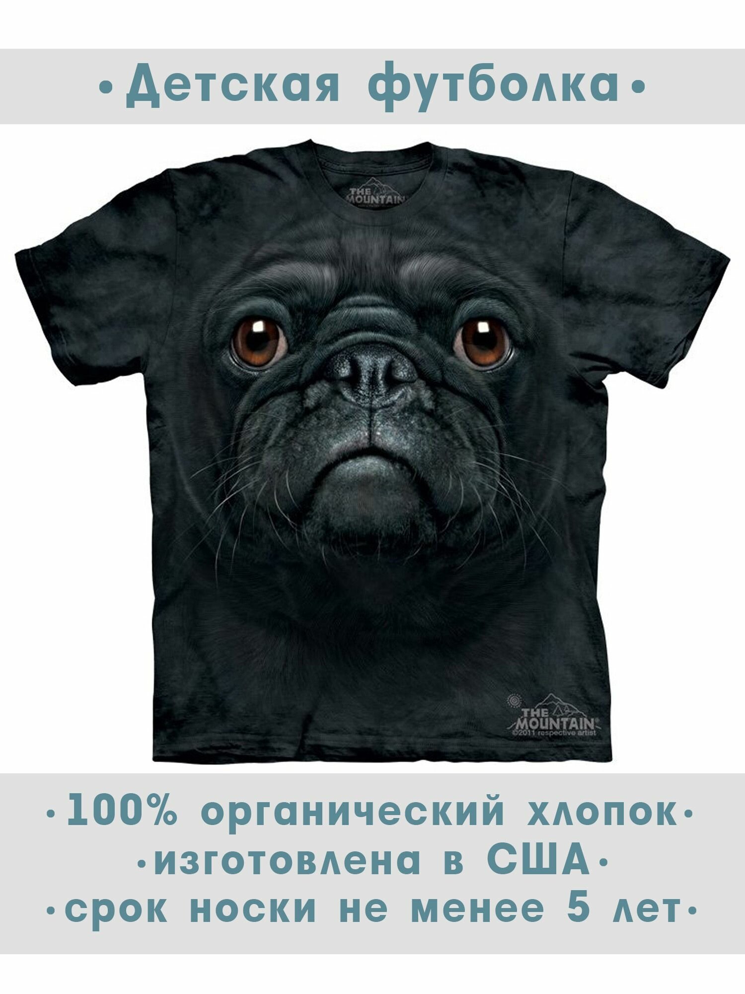 Футболка детская The Mountain "Black Pug Face"