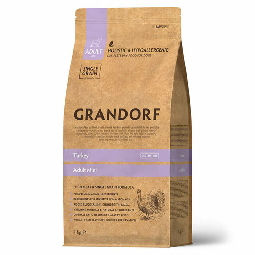 Grandorf корм для собак малых пород, с индейкой 1 кг