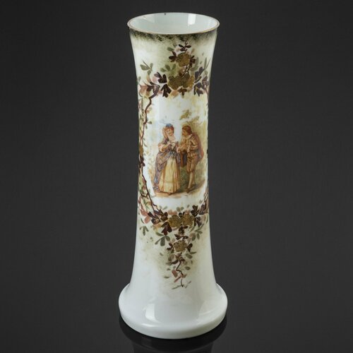 Ваза с галантной сценой стекло деколь роспись золочение Европа 1950-1980 гг 11960₽