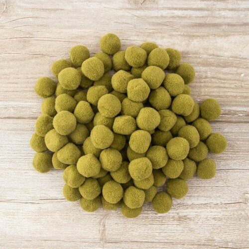 Помпоны декоративные PASSAN Россыпь, диаметр 20 мм, цвет Хаки, 100 шт