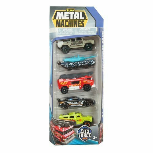 Набор из 5 машинок Metal Machines Городские службы zuru metal machines машинки 3 шт zing cadet bone crusher 6715 2