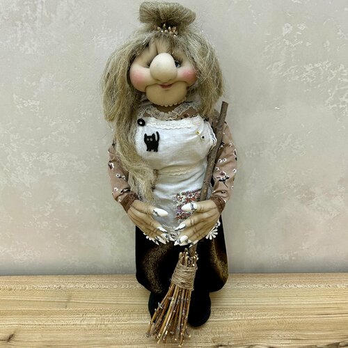 Кукла оберег ручной работы Баба Яга с мешком добра 50 см