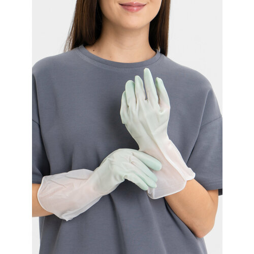 Перчатки хозяйственные универсальные повышенной прочности Размер S Цвет Мятный 999₽