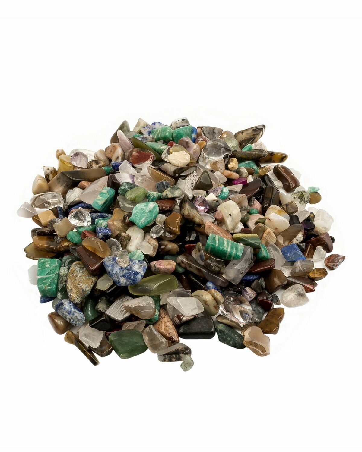 Россыпь самоцветных камней, размер от 3 до 20 мм, вес 200 грамм