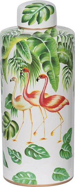 43651 Ваза настольная с крышкой 19х19х45см, Фарфор, белая, Glasar