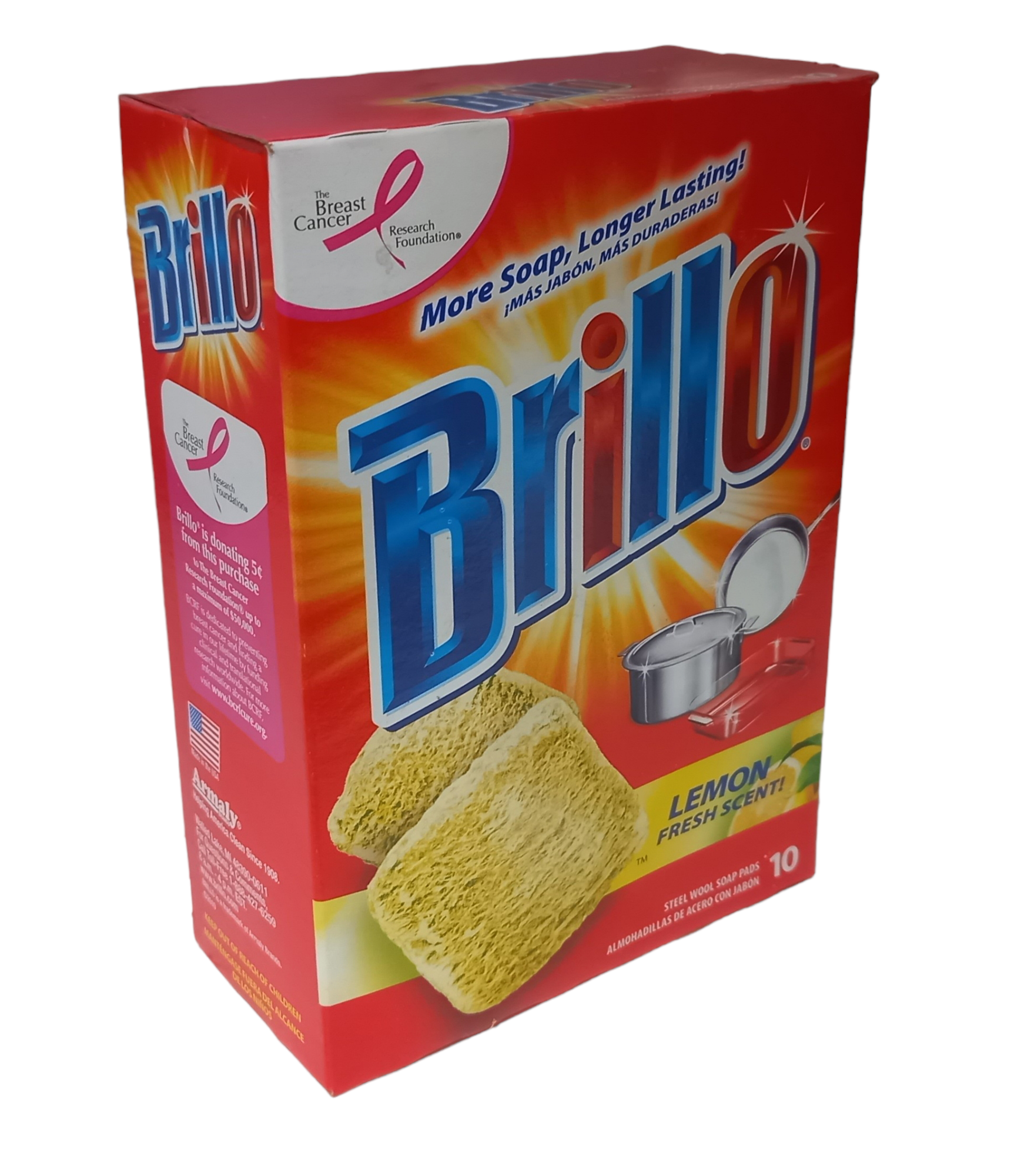 Губки для посуды Brillo с ароматом лимона 10 штук в упаковке