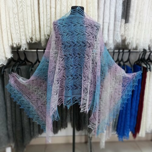 Палантин Орчанка, 190х80 см, розовый