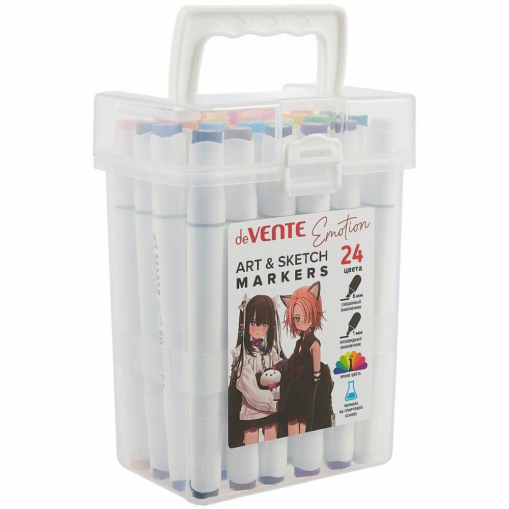 Набор маркеров для скетчинга Emotion, 24 цвета deVENTE - фото №5