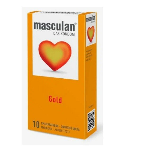 Презервативы Masculan Gold №10 Золотого цвета