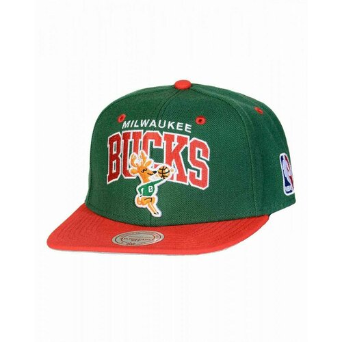 фото Бейсболка mitchell & ness, размер one size fits all, красный, зеленый