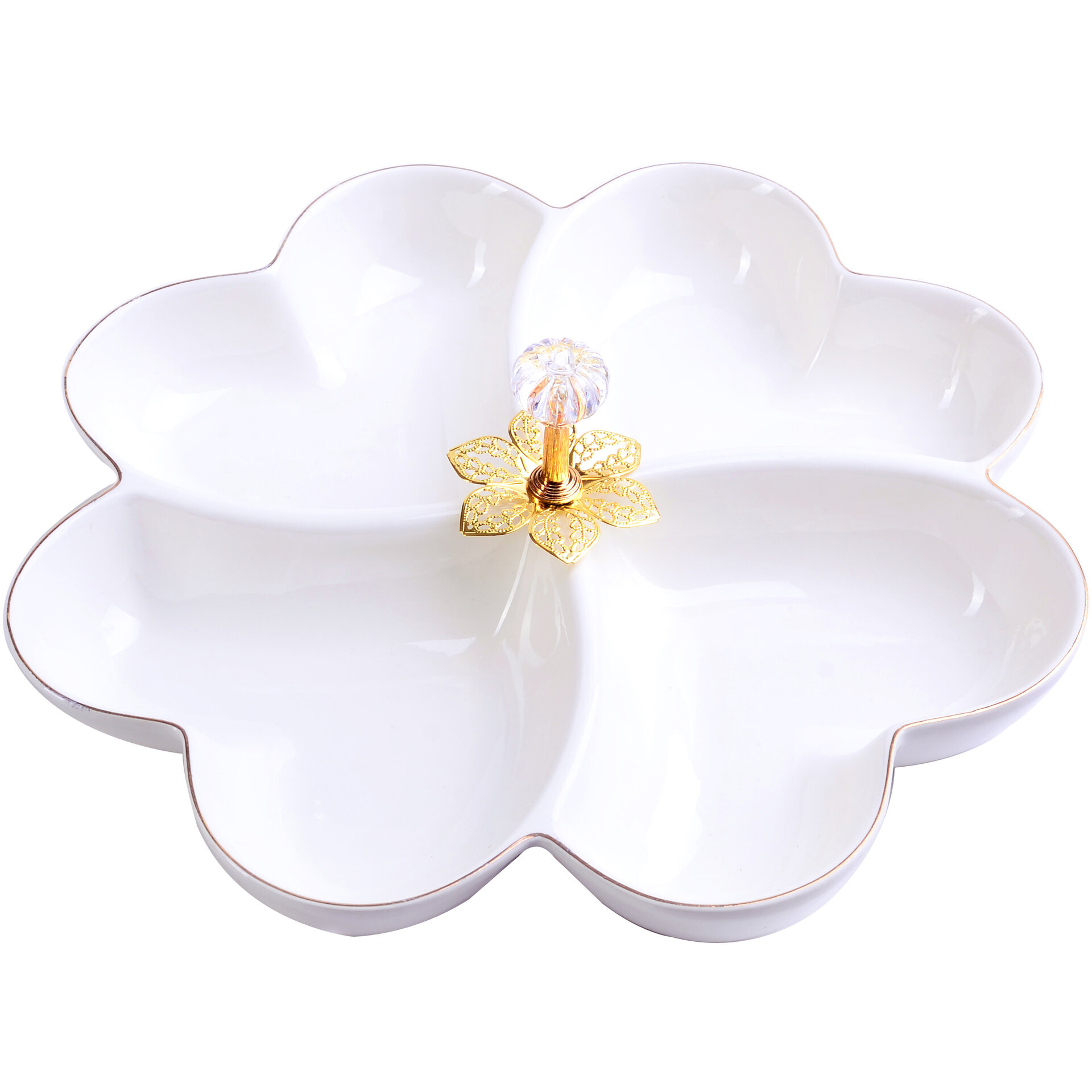 фото Менажница 4 секции 29х29х4,5см из фарфора LORAINE 60039