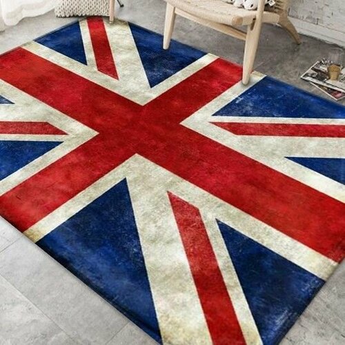 Ковер безворсовый , 60x90см, Флаг Великобритании , Union Jack, коврик в прихожую, для ванной