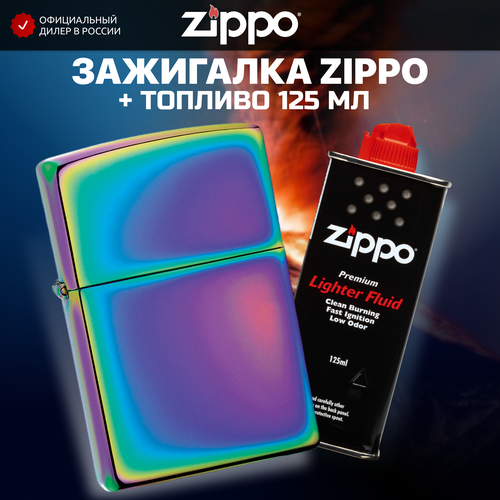 Зажигалка ZIPPO 151 Classic, разноцветная с покрытием Spectrum + высококачественное топливо 125 мл zippo classic зажигалка бензиновая multi color zippo logo 60 мл 56 7 г
