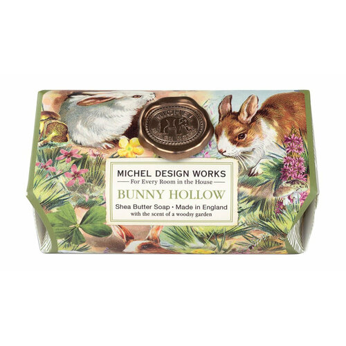 michel design works bunny hollow soy wax candle Парфюмированное мыло в бумажной обертке Michel Design Works Bunny Hollow Large Bath Soap Bar