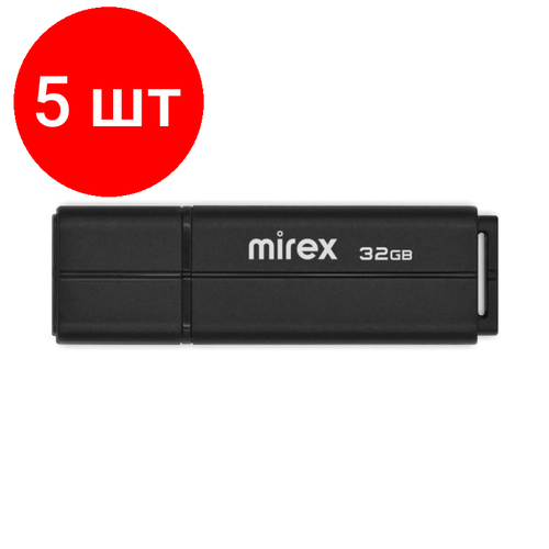 флешка mirex 32gb 13600 fmuswt32 Комплект 5 штук, Флеш-память Mirex USB LINE BLACK 32Gb (13600-FMULBK32 )