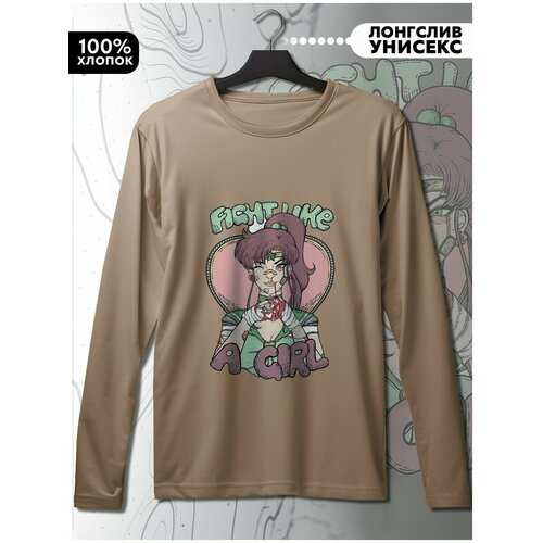 фото Лонгслив hypnotica, размер s, бежевый