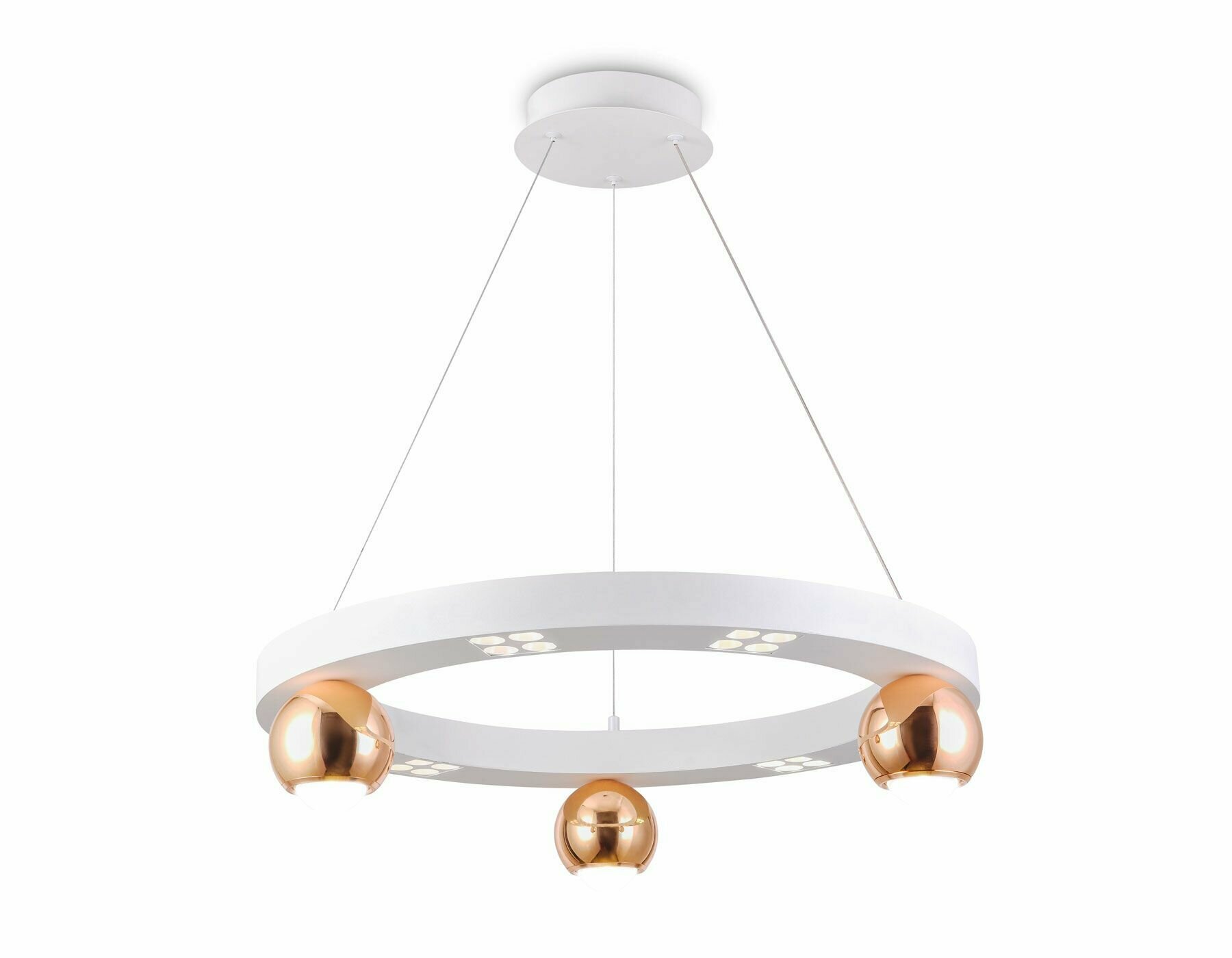 Светильник светодиодный AMBRELLA LIGHT подвесной FL5959 WH/GD 4200K 32W D600х1200 белый/золото