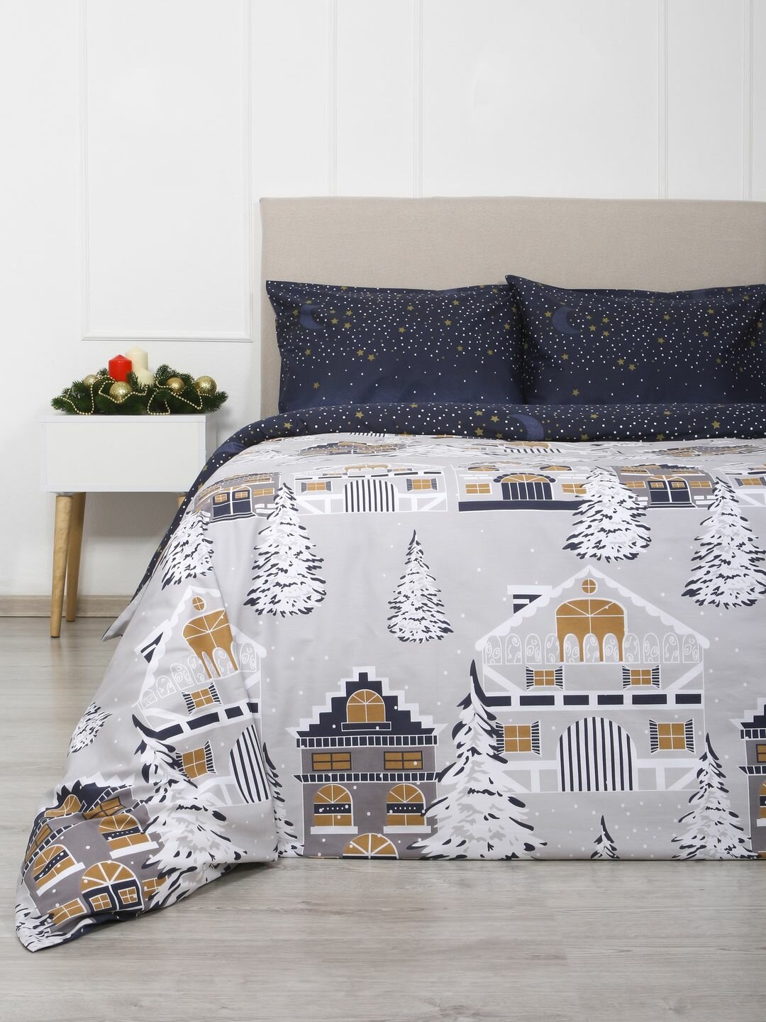 фото Постельное белье от Mona Liza 1.5 спальное наволочка 48х70 "Пряничный домик" сатин