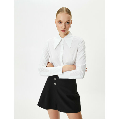 фото Рубашка koton, размер 46, бежевый, белый