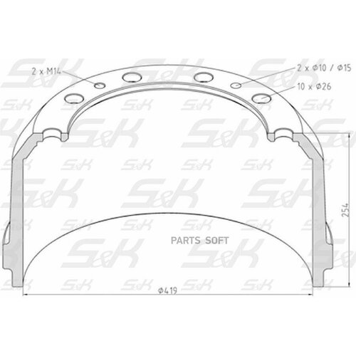 SK SK-3140017-01 Барабан тормозной 17705₽