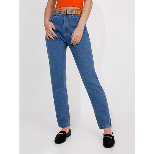 Джинсы мом , размер 46-48, голубой