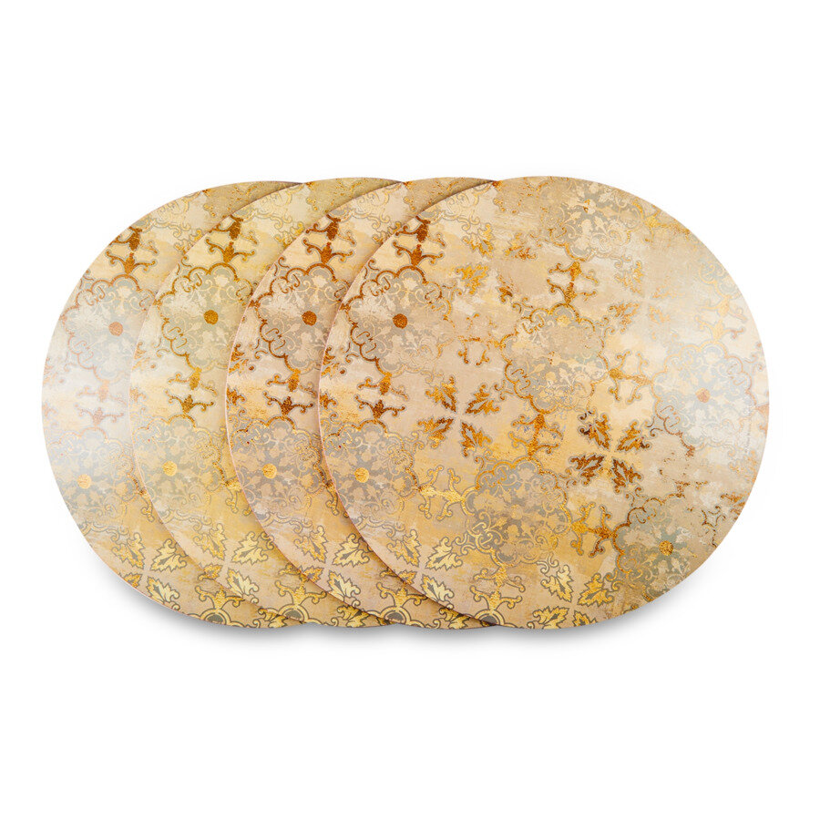 фото Набор плейсматов круглых Creative Tops Импрессионизм 29 см, 4 шт, пробка, п/к