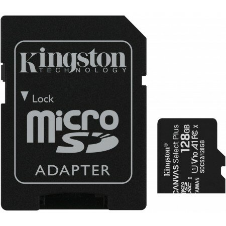 Карта памяти Kingston Canvas Select Plus microSDXC 128GB (с адаптером)