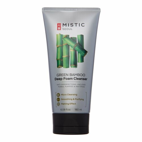 MISTIC GREEN BAMBOO Deep Foam Cleanser Глубокоочищающая пенка для умывания с экстрактом бамбука 180мл