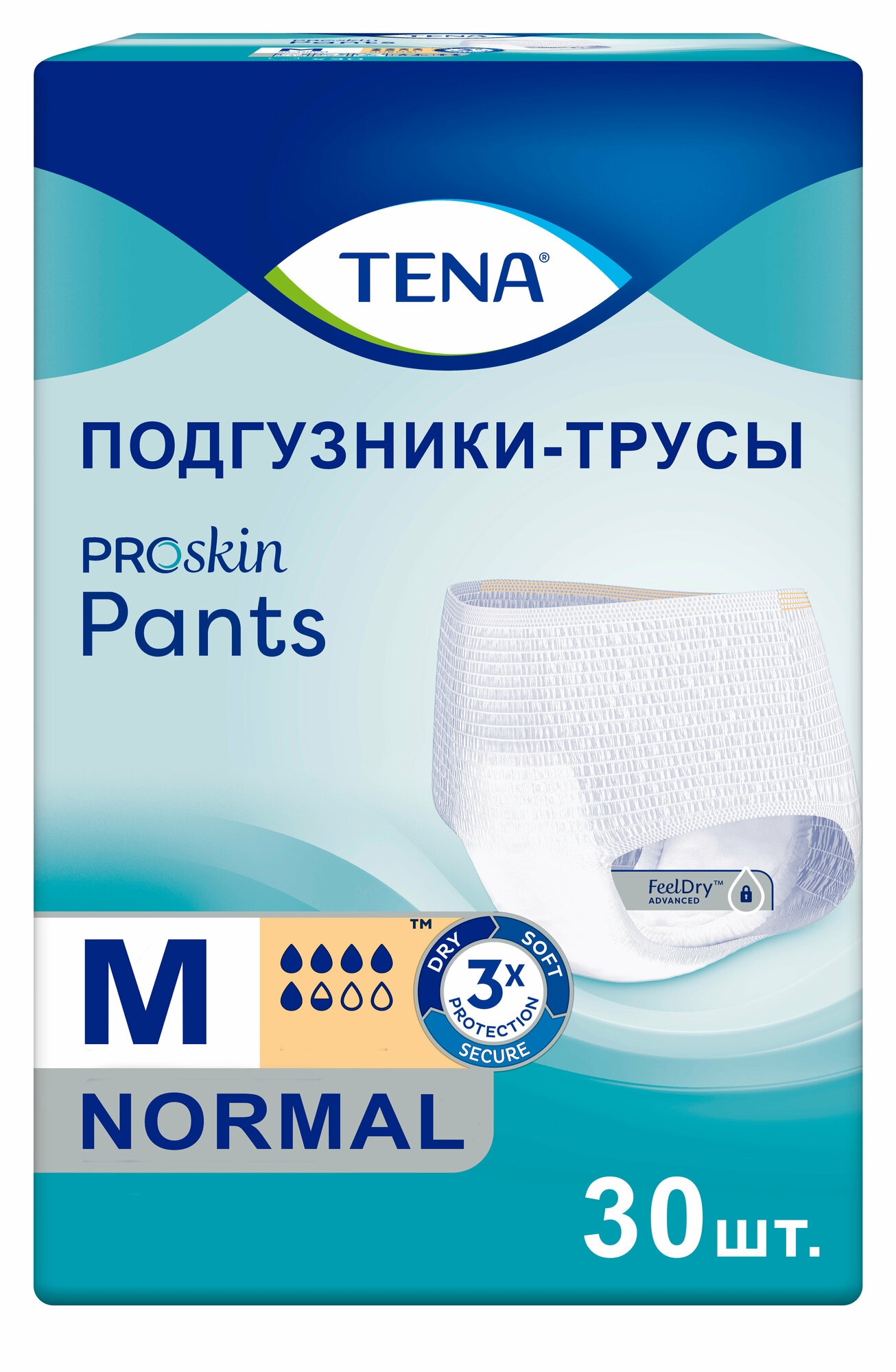 Трусы впитывающие TENA 791530, M, 5.5 капель, 80-110 см, 30 шт.