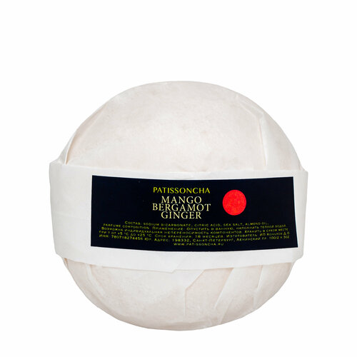 PATISSONCHA Бомба для ванны Mango Bergamot Ginger размер 220 гр 600₽