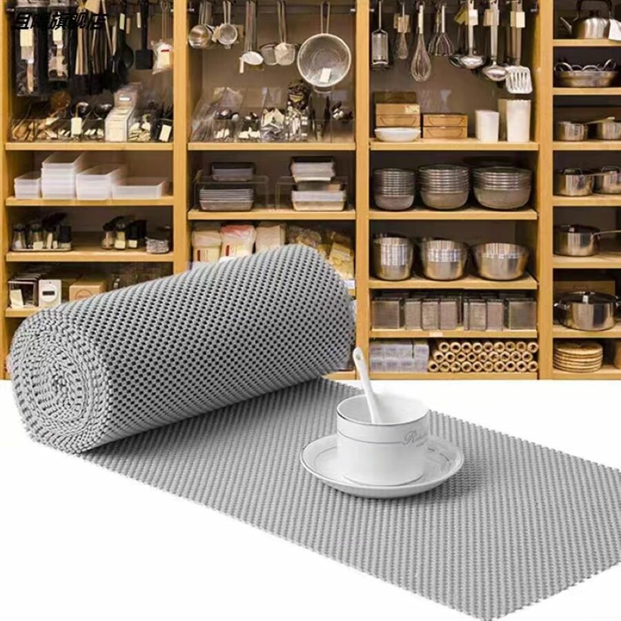 Противоскользящий коврик для шкафа и холодильника 45*150 см, серый — фото 1