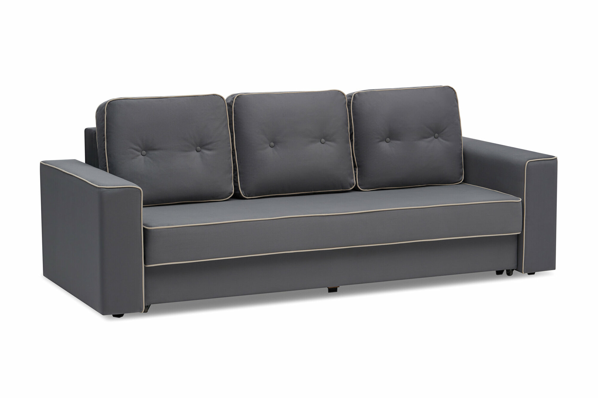 фото Диван Mebior Tech Берген с независимым пружинным блоком темно-серый 240х103х93 см