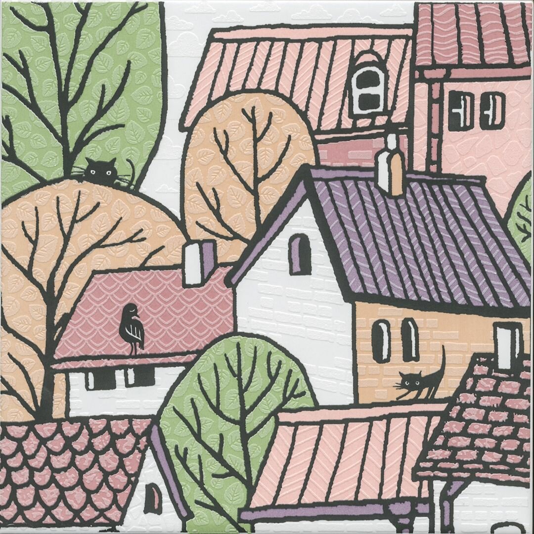 фото Городок 2 матовый 20х20 20*20 керам, декор Цена за 19шт