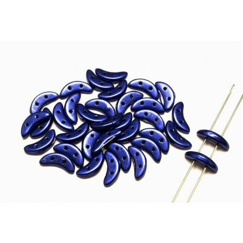 Бусины Crescent beads 10х3мм, цвет 0310-77065CR Saturated Metallic Lapis Blue, 708-061, 5г (около 40 шт)