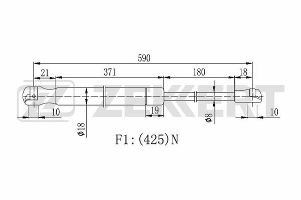 Амортизатор багажника Nissan Note (E11, NE11) 06- Zekkert