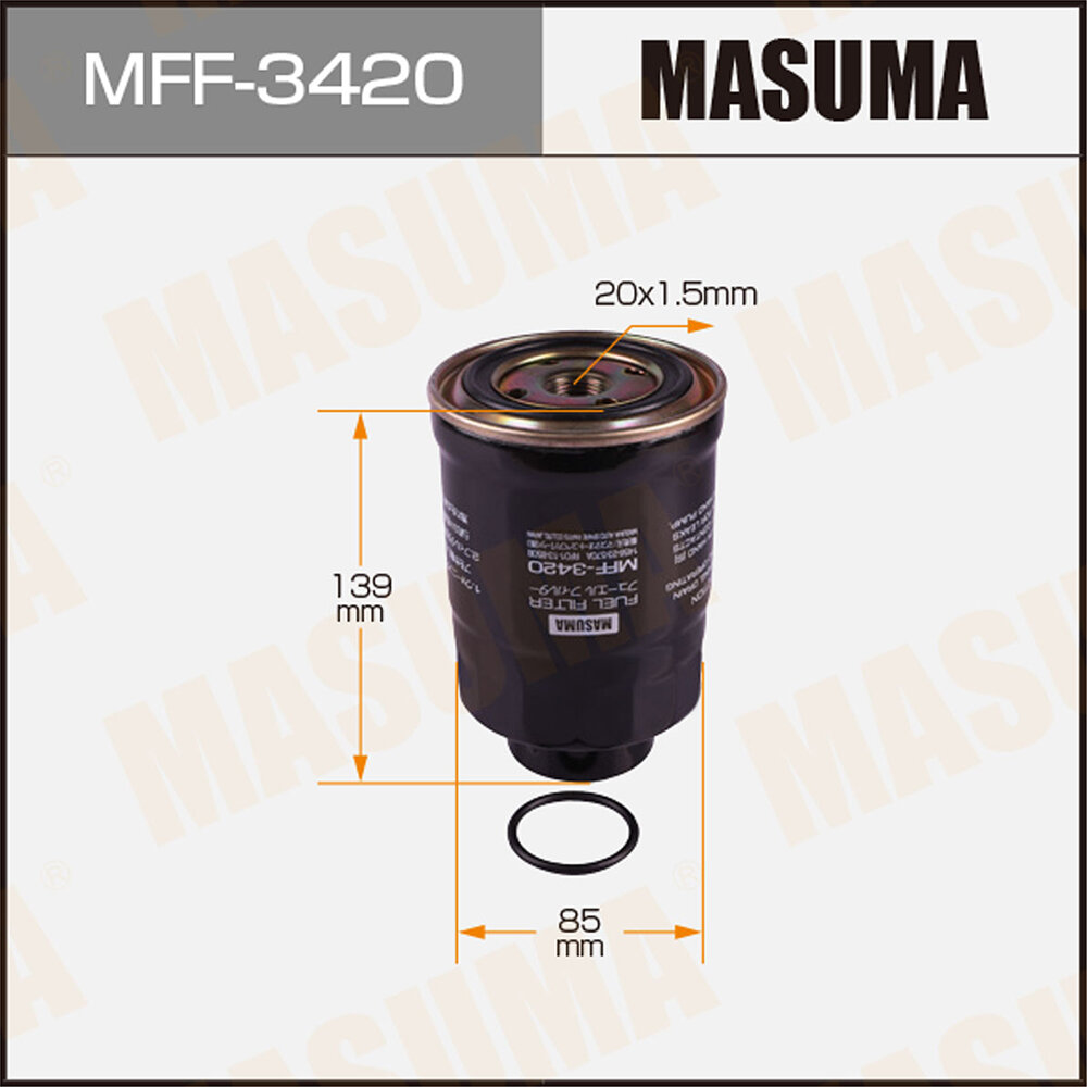 Фильтр топливный Hyundai H100/Porter 93-, H-1/Starex 94-10; MMC L200 86-08, Pajero 94-07 Masuma