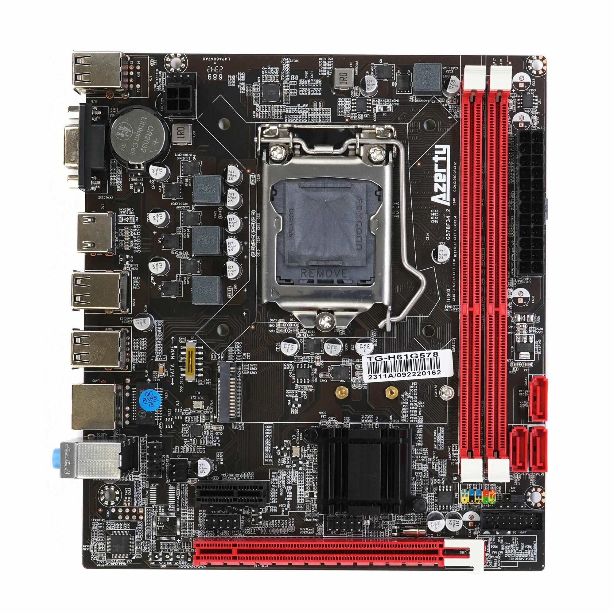 Материнская плата Azerty MB-H61-G LGA1155 Mini-DTX OEM — фото 3