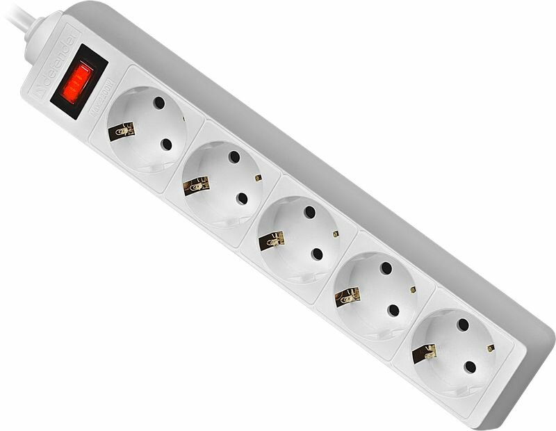 Сетевой фильтр DEFENDER ES 5 5м White (99483), официальная гарантия