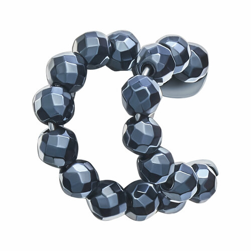 Серьги ELEMENT47, серебро, 925 проба, гематит