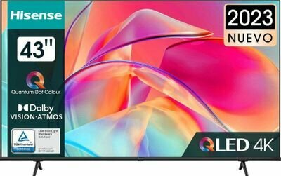 43" Телевизор Hisense 43E7KQ, QLED, 4K Ultra HD, черный, смарт ТВ, VIDAA