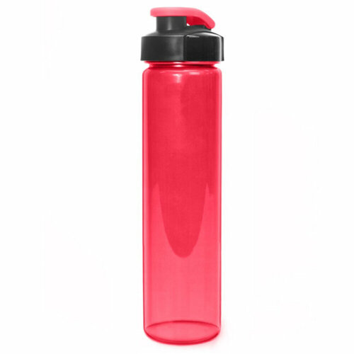 КК0160 Бутылка для воды "HEALTH and FITNESS", 500 ml, straight, прозрачно/красный