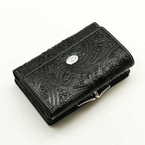 фото Кошелек sergio valentini, фактура тиснение, черный