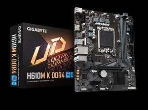 Материнская плата Gigabyte H610M K DDR4 Soc-1700 Intel H610 2xDDR4 mATX AC`97 8ch(7.1) GbLAN+HDM