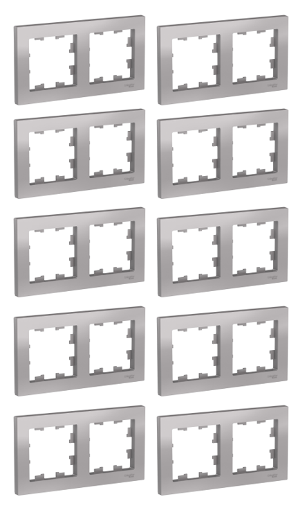 Рамка 2 поста ATLASDESIGN, алюминий. ATN000302 Schneider Electric (10шт.)