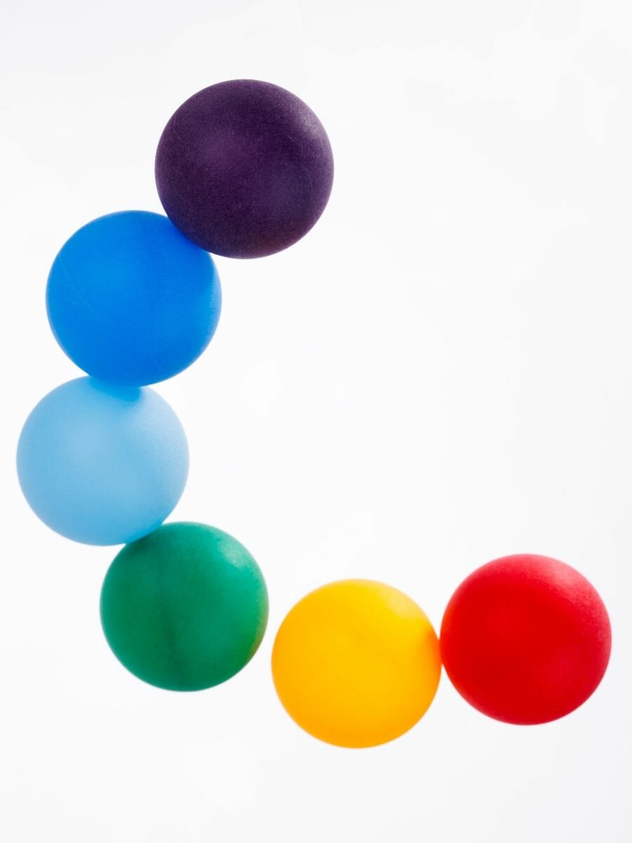 Мячи шарики для настольного тенниса Estafit, 6 шт, мультицветные