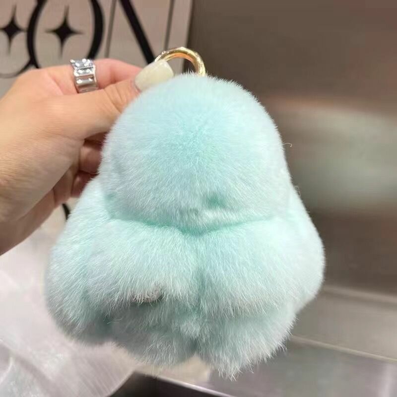 Брелок из меха кролика рекс, женский