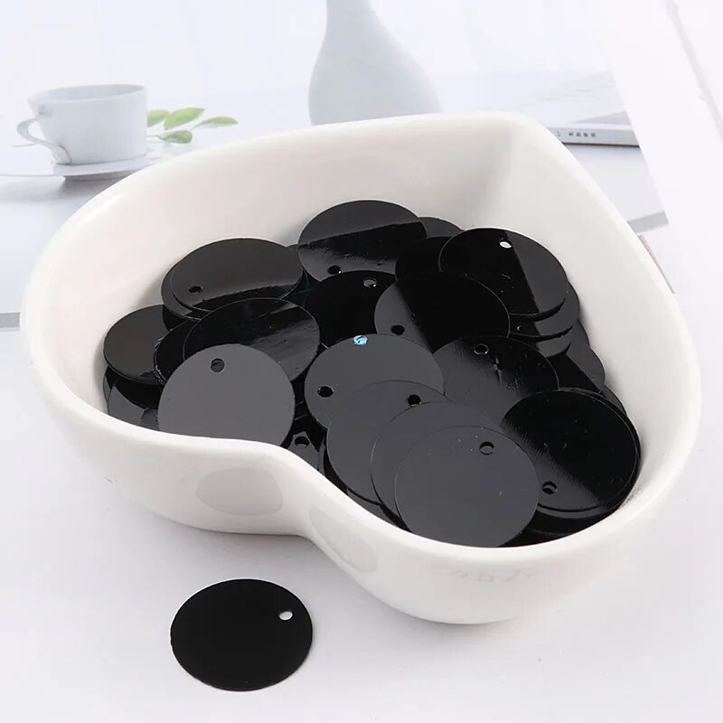 Круглые блестки isequins 6-30 мм 28 цветов Черный 10mm 10g 250pcs Solid Black